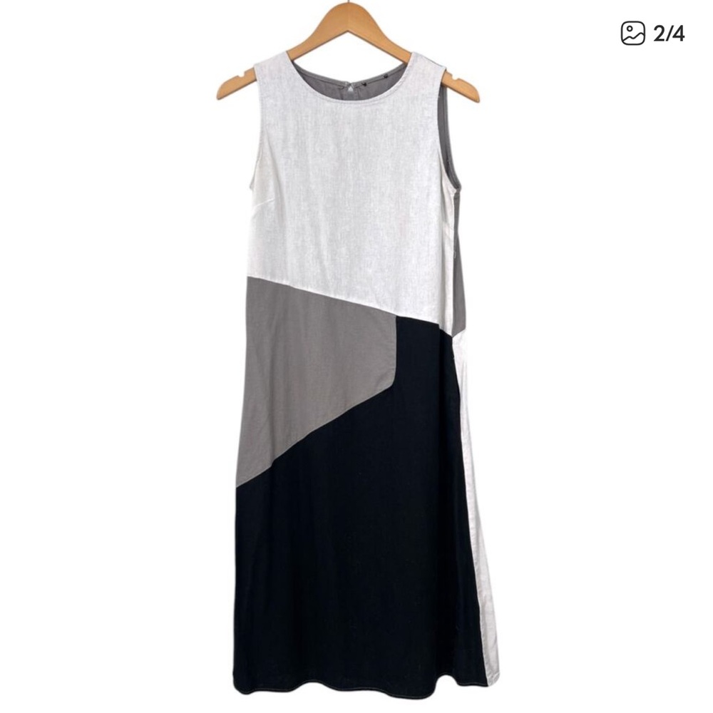 Linen Colorblock dress
